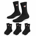 Champion 3 Pack Crew Socks - Black (White & Red Logo)