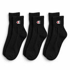 Champion 3 Pack Quarter Socks - Black