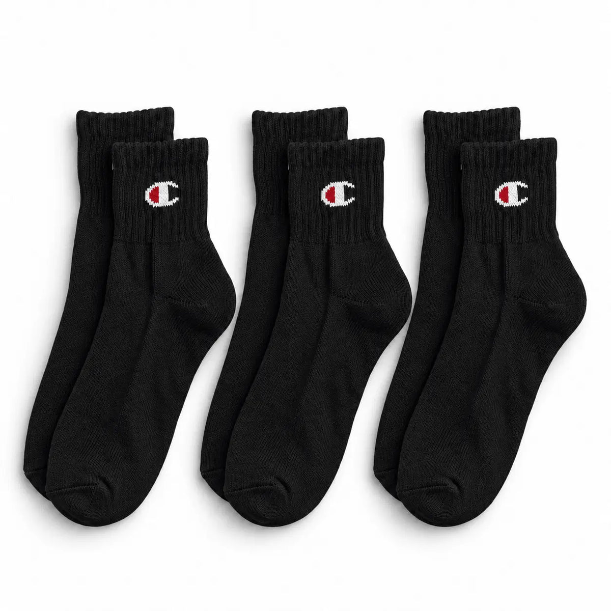 Champion 3 Pack Quarter Socks - Black