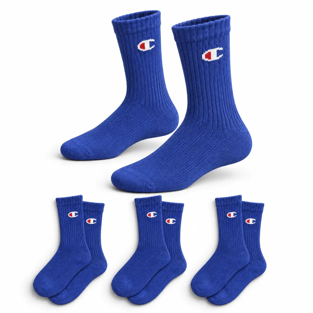Champion 3 Pack Crew Socks - Blue