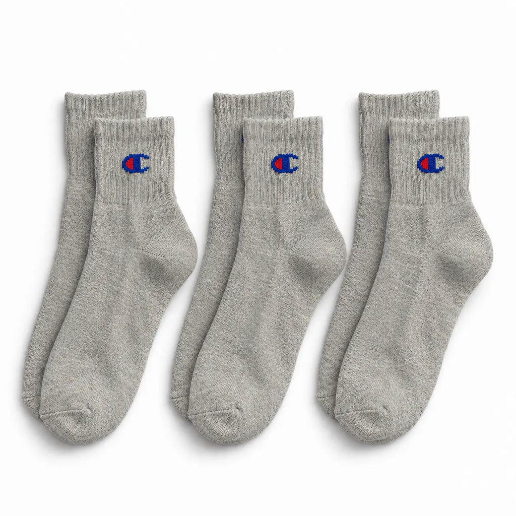 Champion 3 Pack Quarter Socks - Grey A