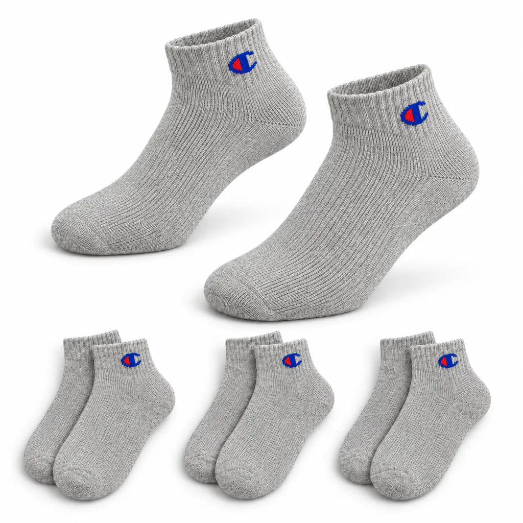Champion 3 Pack Quarter Socks - Grey A