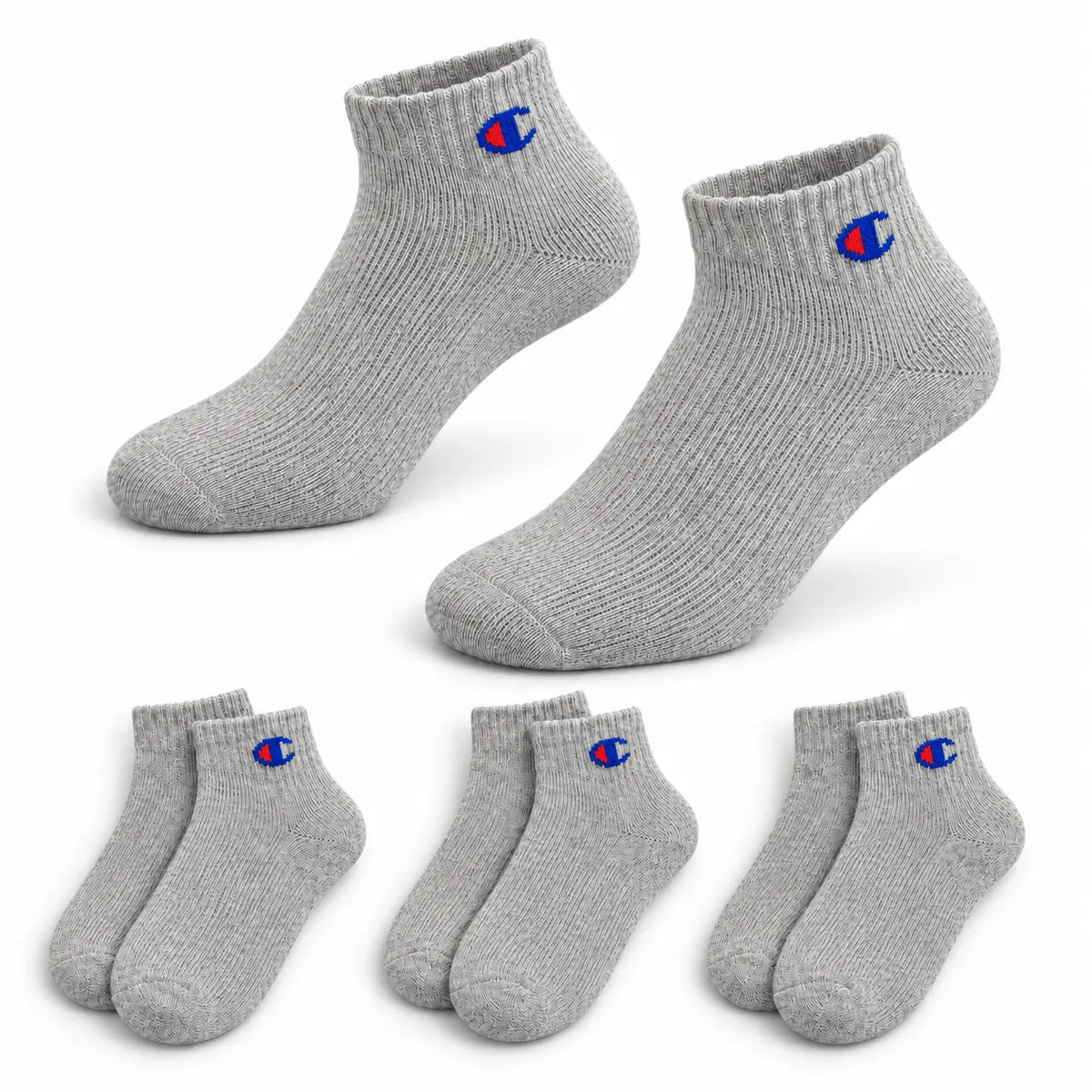 Champion 3 Pack Quarter Socks - Grey A