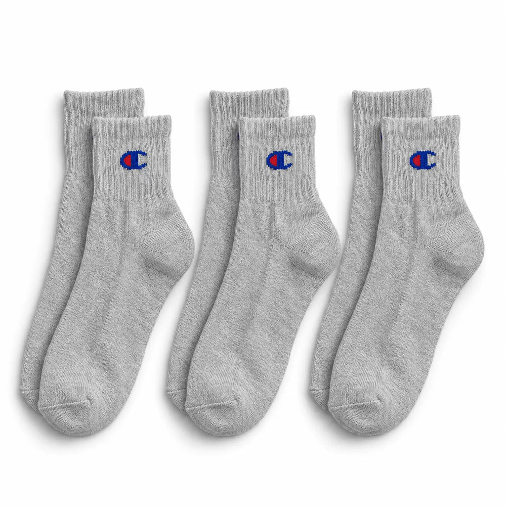 Champion 3 Pack Quarter Socks - Grey B