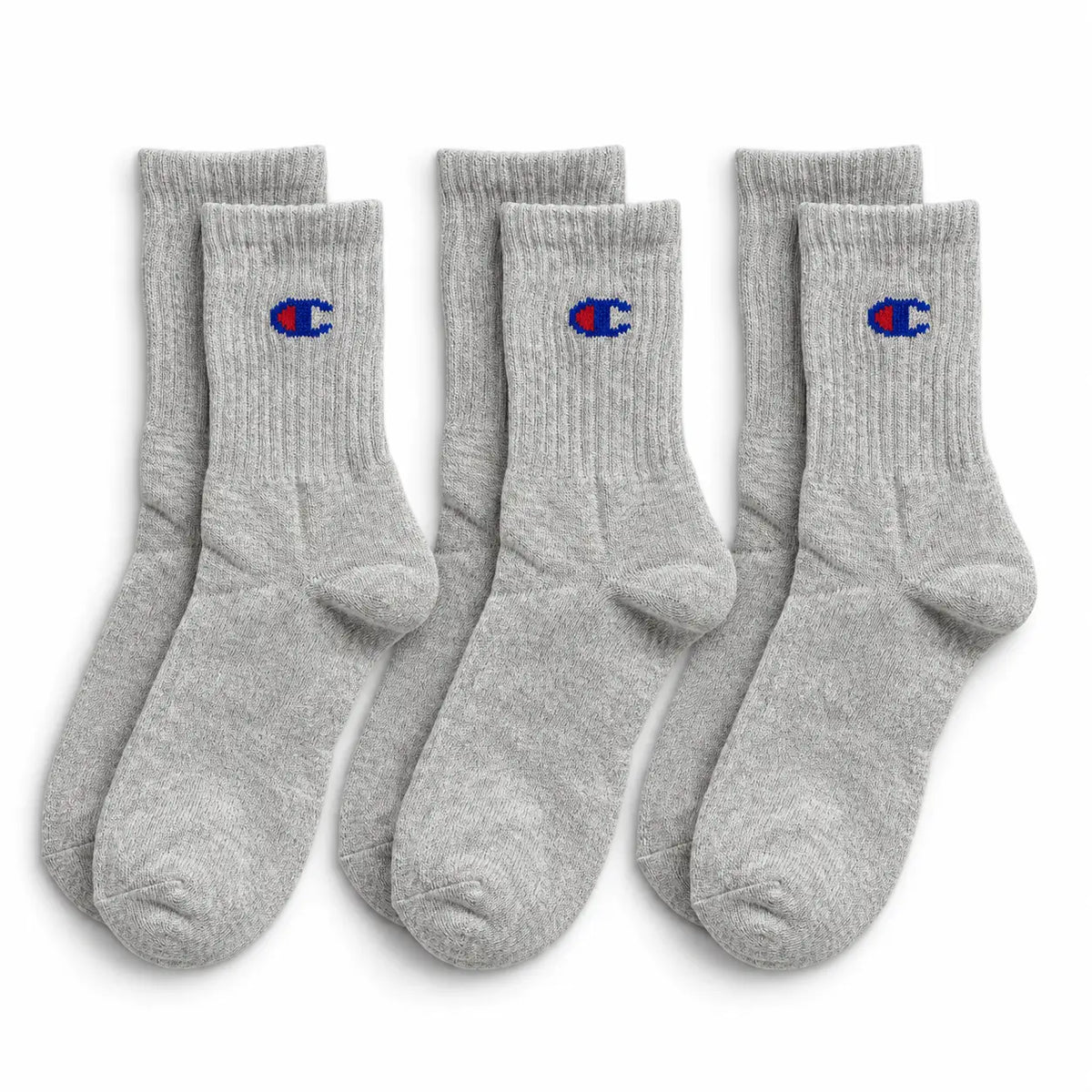 Champion 3 Pack Crew Socks - Grey