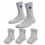 Champion 3 Pack Crew Socks - Grey
