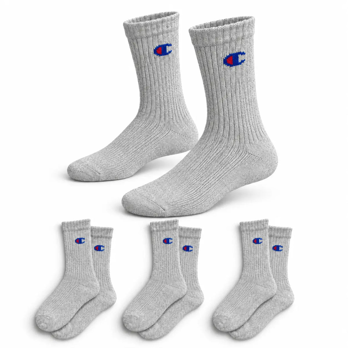 Champion 3 Pack Crew Socks - Grey