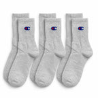 Champion 3 Pack Crew Socks - Light Grey
