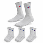 Champion 3 Pack Crew Socks - Light Grey