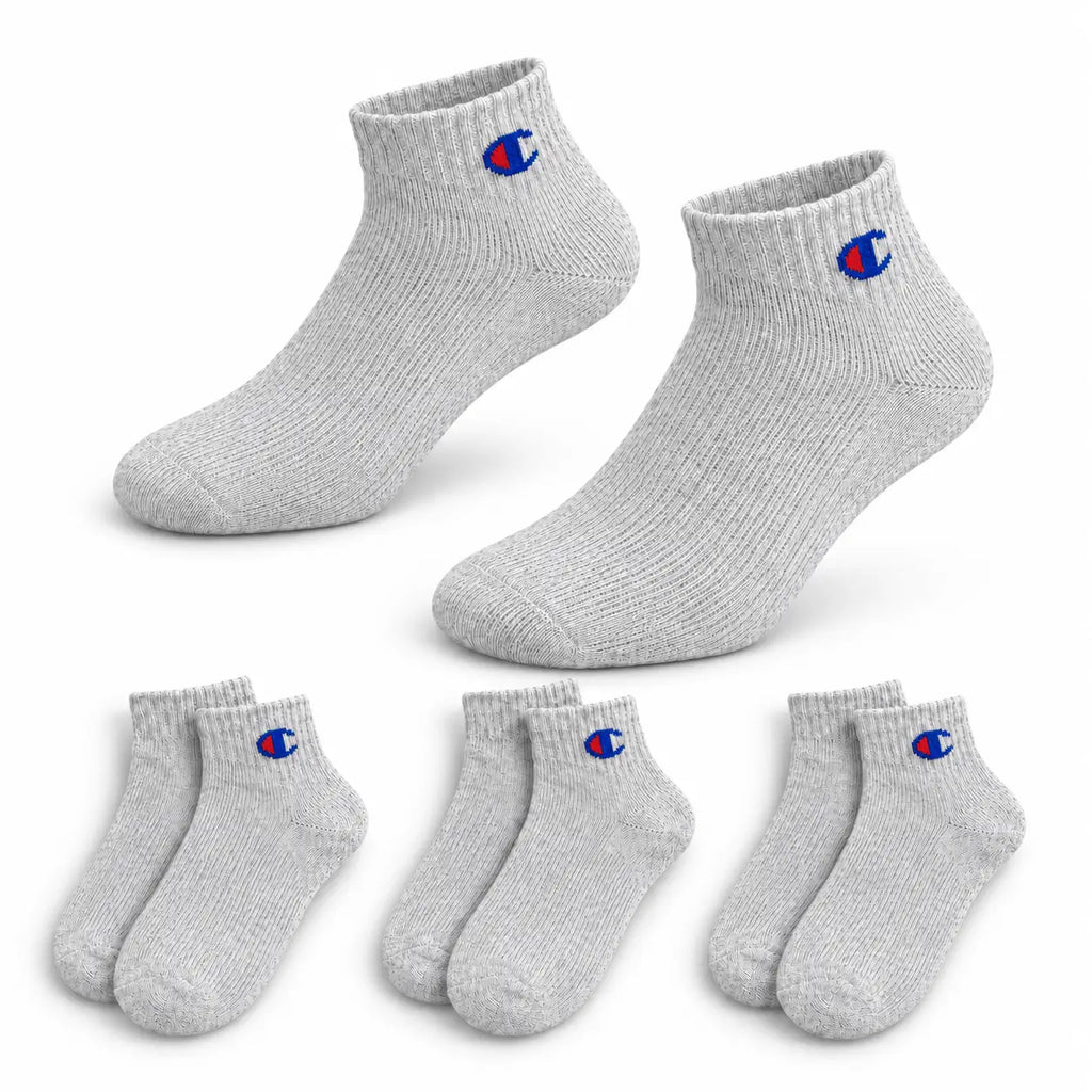 Champion 3 Pack Quarter Socks - Light Grey
