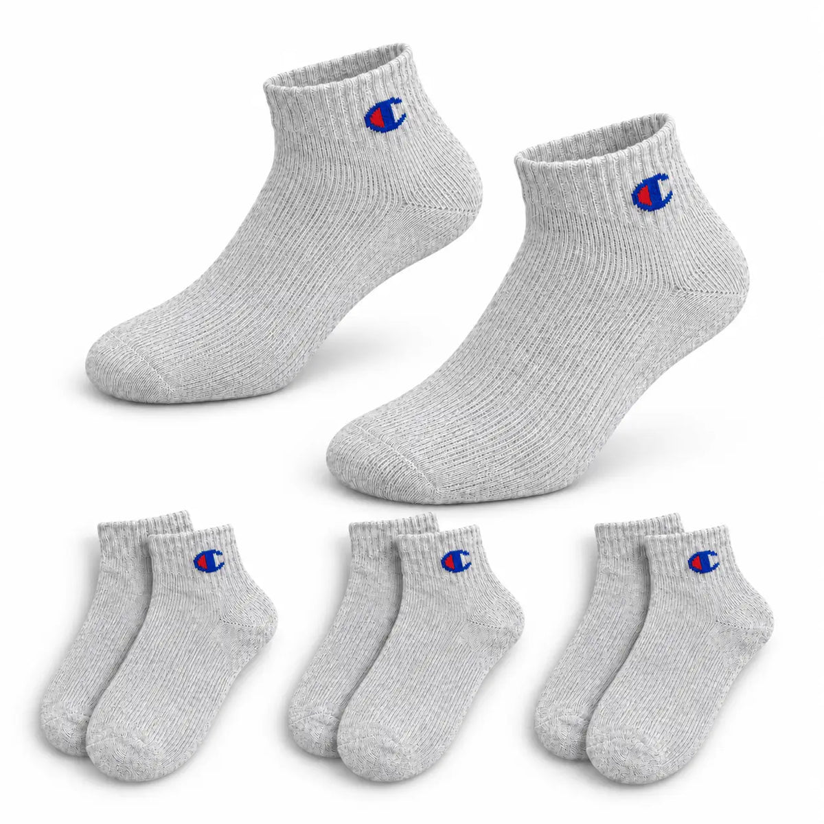 Champion 3 Pack Quarter Socks - Light Grey
