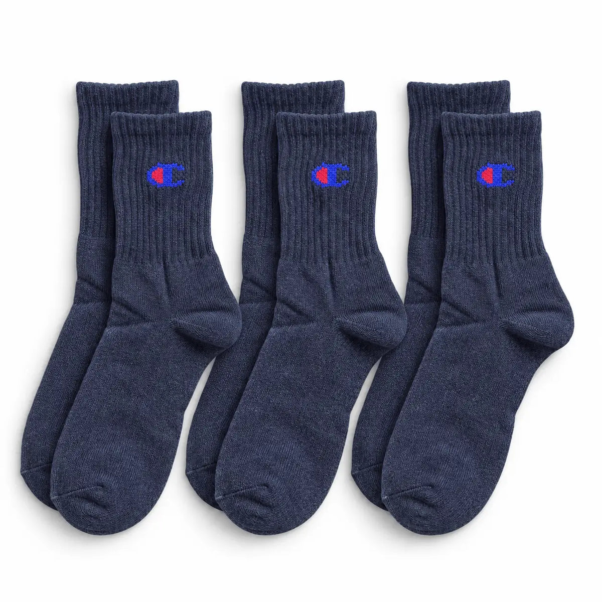 Champion 3 Pack Crew Socks - Navy