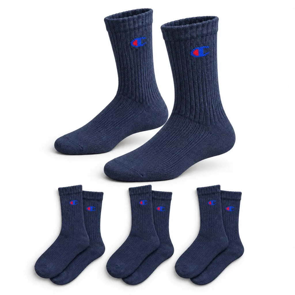 Champion 3 Pack Crew Socks - Navy