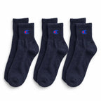 Champion 3 Pack Quarter Socks - Navy