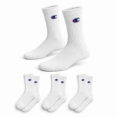 Champion 3 Pack Crew Socks - White