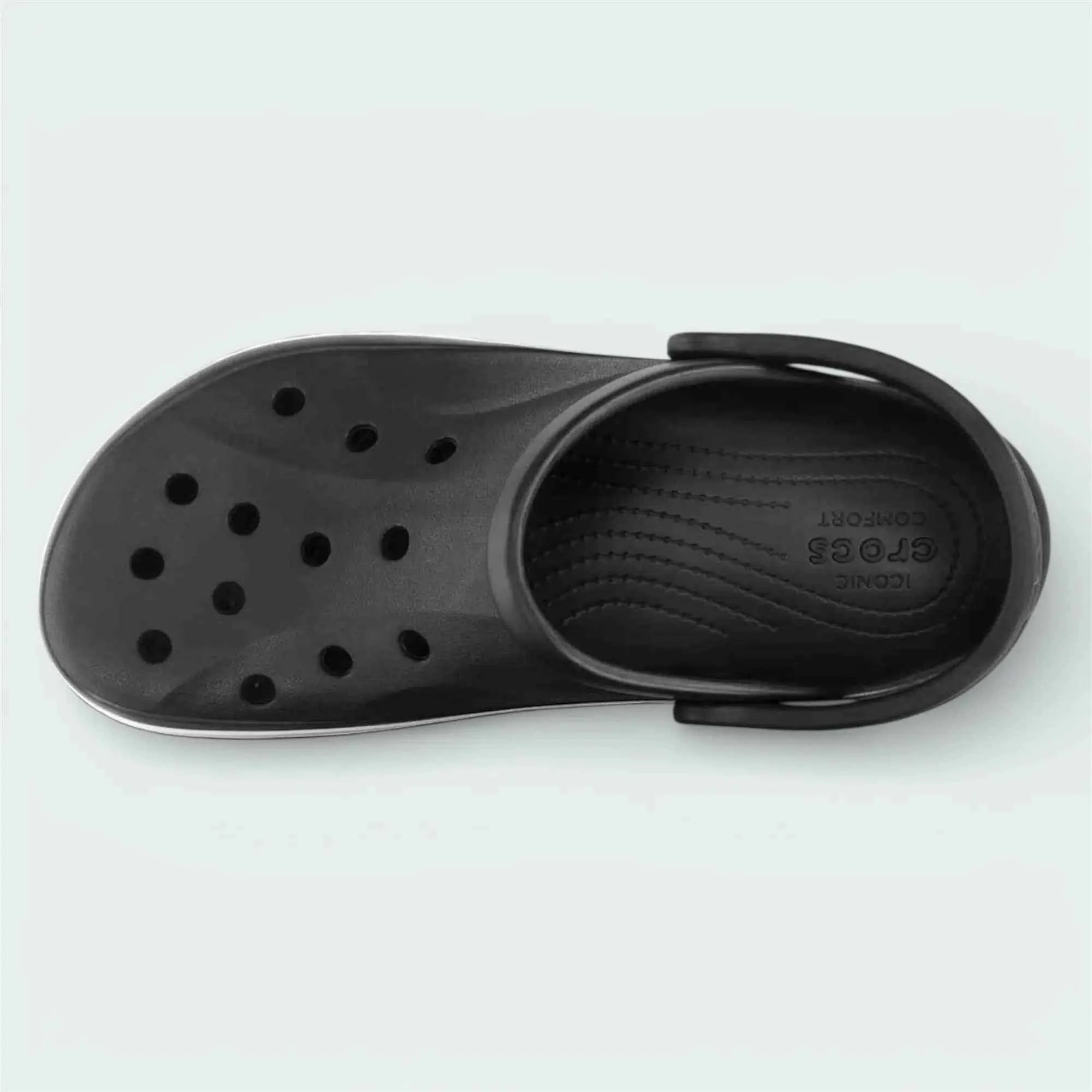 Crocs Bayaband clog in Black colorway - top view
