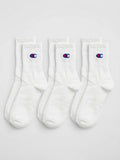 Champion 3 Pack Crew Socks - White