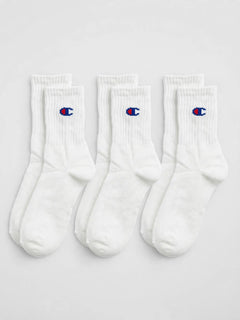 Champion 3 Pack Crew Socks - White