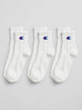 Champion 3 Pack Quarter Socks - White