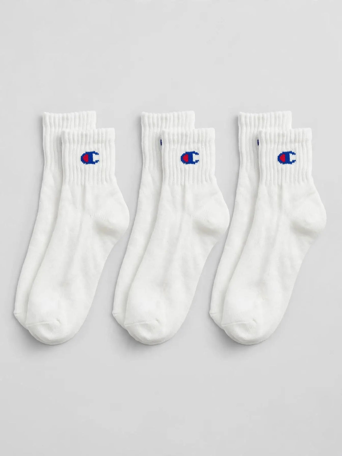 Champion 3 Pack Quarter Socks - White