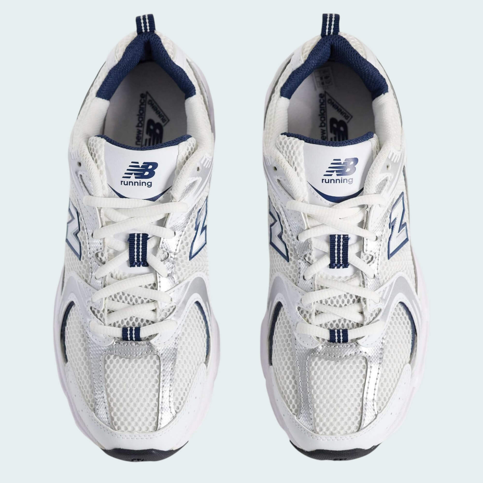 New Balance 530 White Silver Navy sneaker - side view