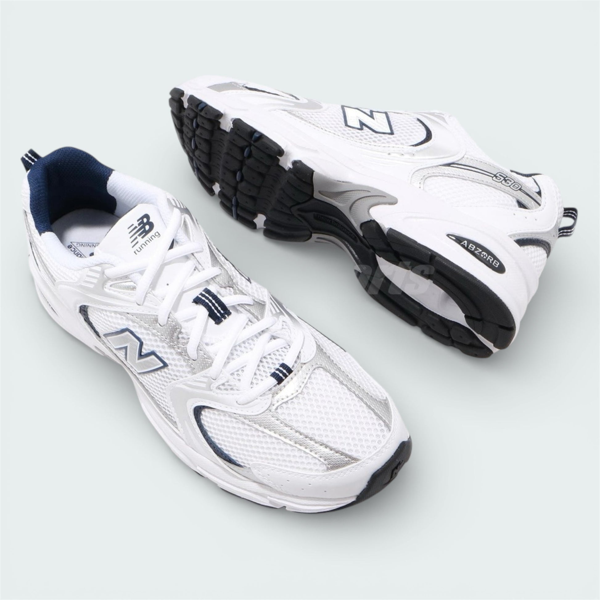 New Balance 530 White Silver Navy - joshoes