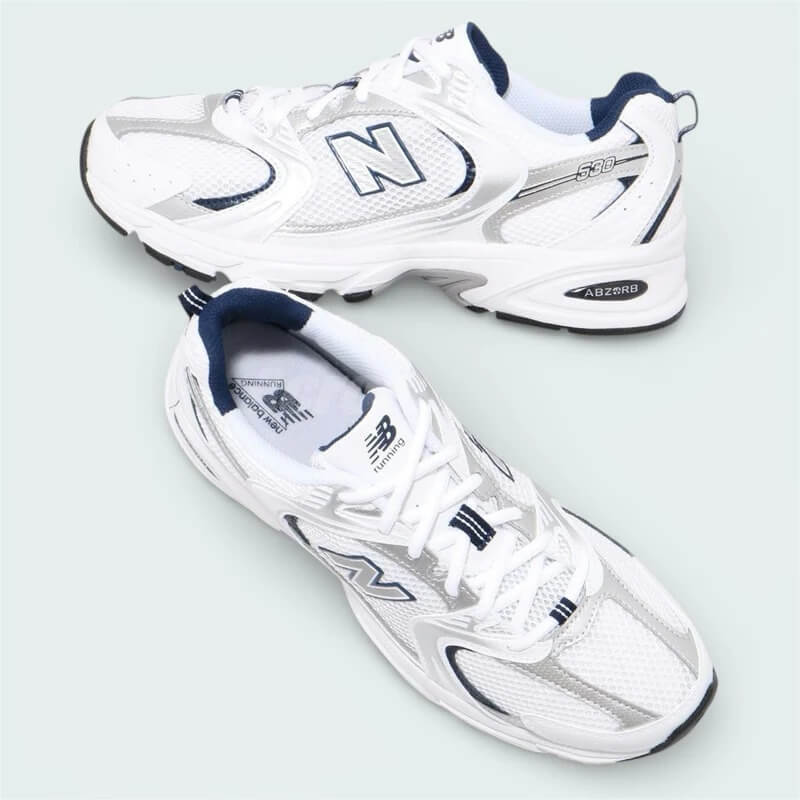 New Balance 530 White Silver Navy - joshoes