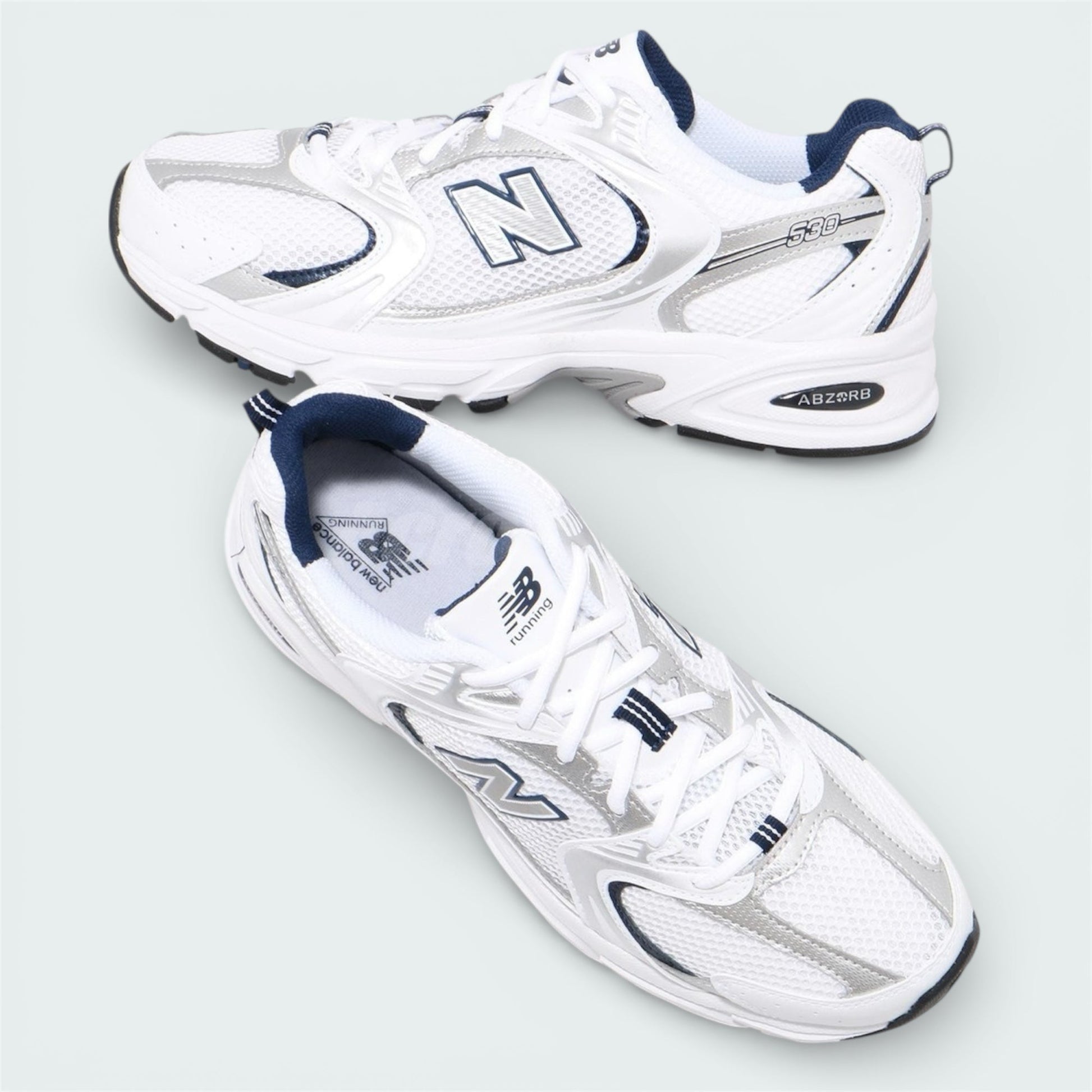 New Balance 530 White Silver Navy - joshoes