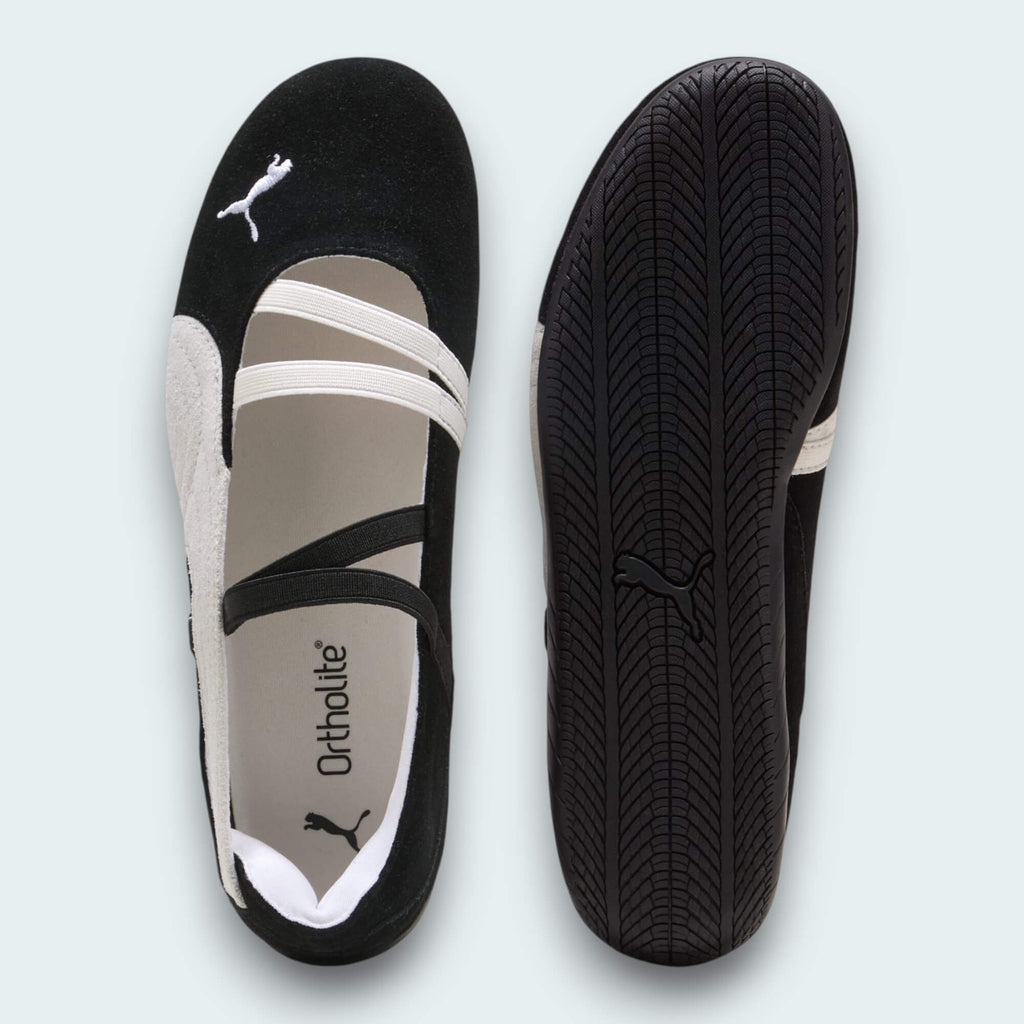Puma Ballet Flat — Black & white - Ballet Flats - joshoes