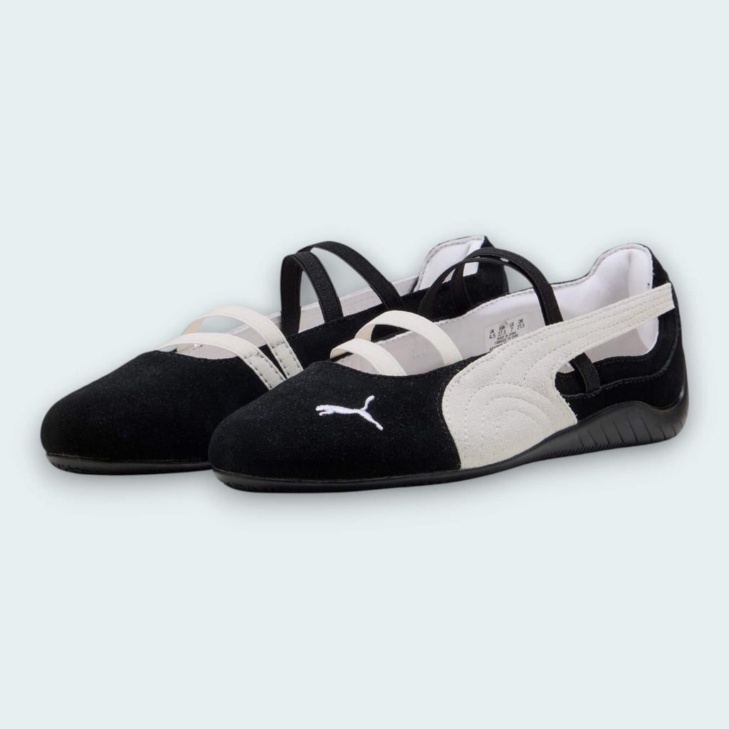 Puma Ballet Flat — Black & white - Ballet Flats - joshoes