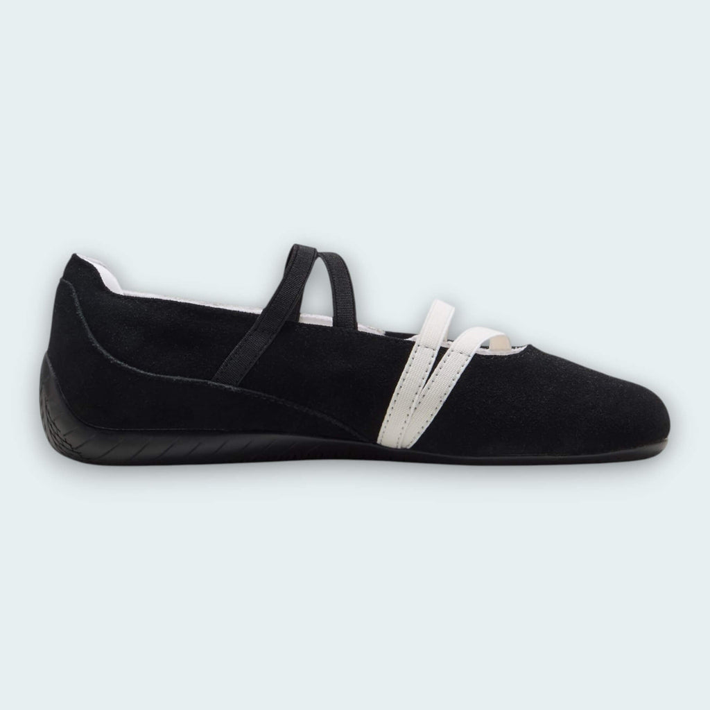 Puma Ballet Flat — Black & white - Ballet Flats - joshoes